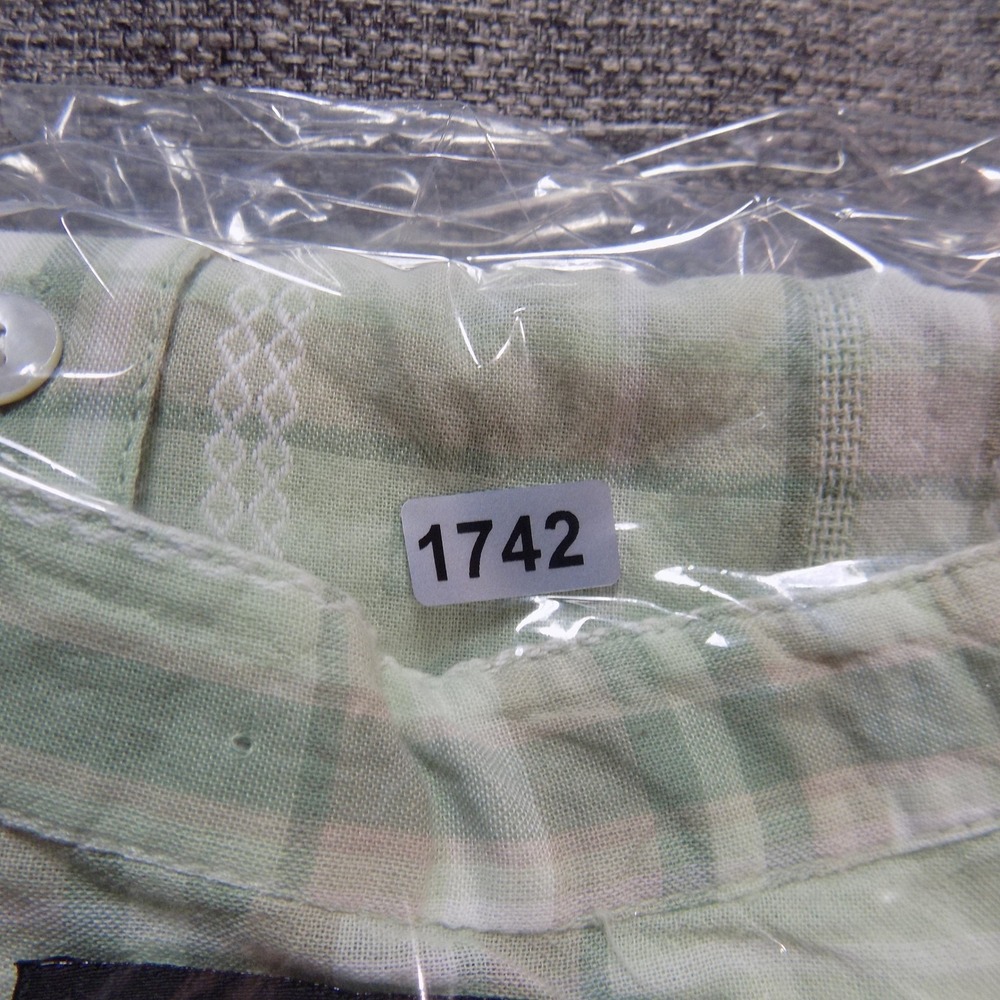 Preswick & Moore Blouse Womens L Green NEW Plaid Cotton Short Sleeve BD975PL - Picture 9 of 9